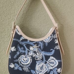 Spartina 449 Floral Blue and Cream Women's Bag